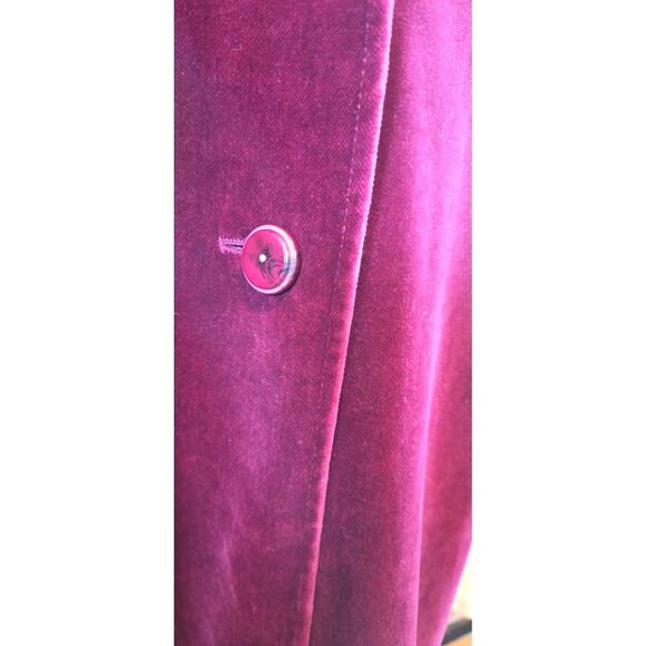 Fashion built Coat for All Seasons Ladies Vintage Velveteen Red Plum - Picture 6 of 11